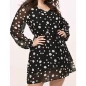 Weekend Sale❤️Polka Dot Skater Hi-Lo Dress